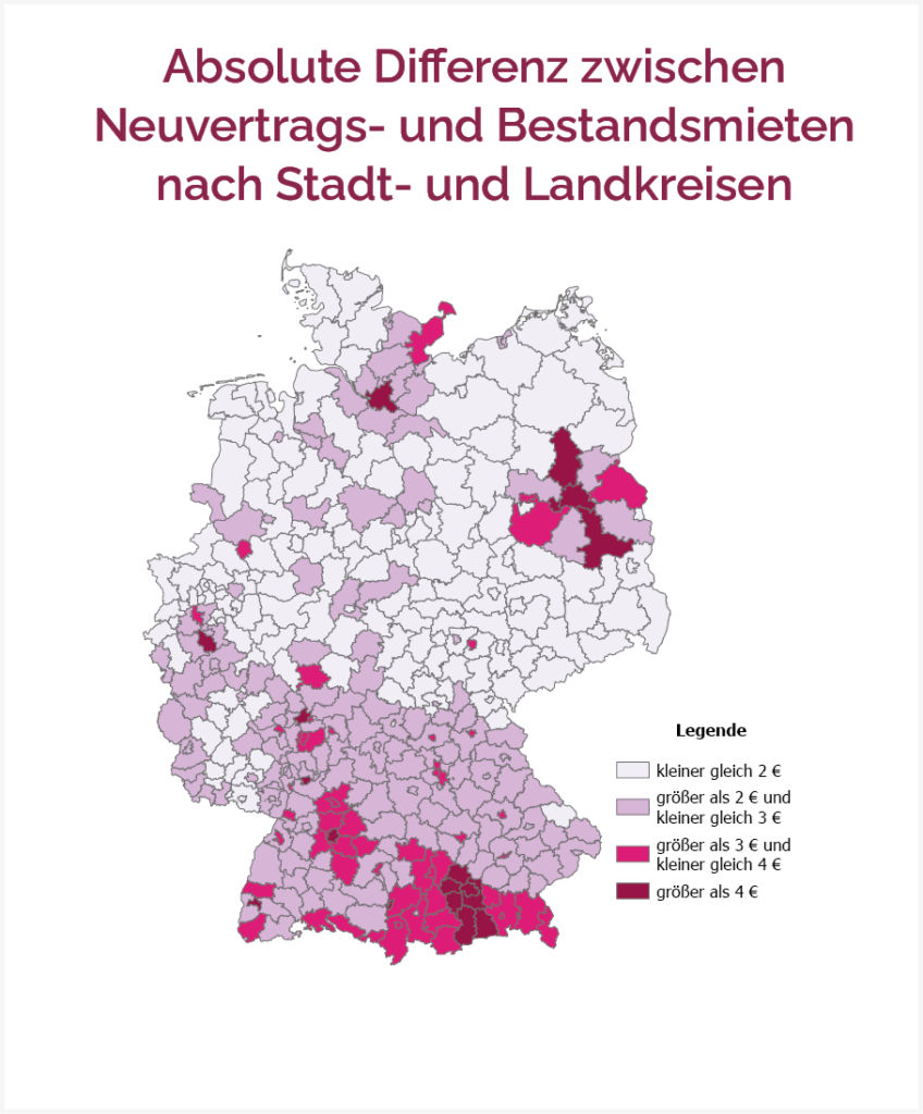 Absolute Differenz nach Stadt- und Landkreisen